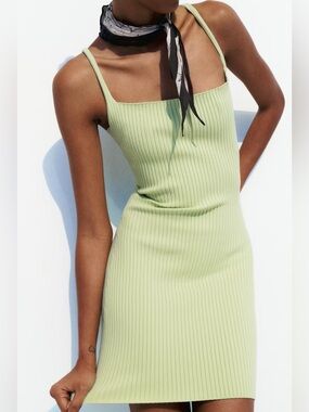 ZARA Mini Dress with Rib Detail Size Small NWT